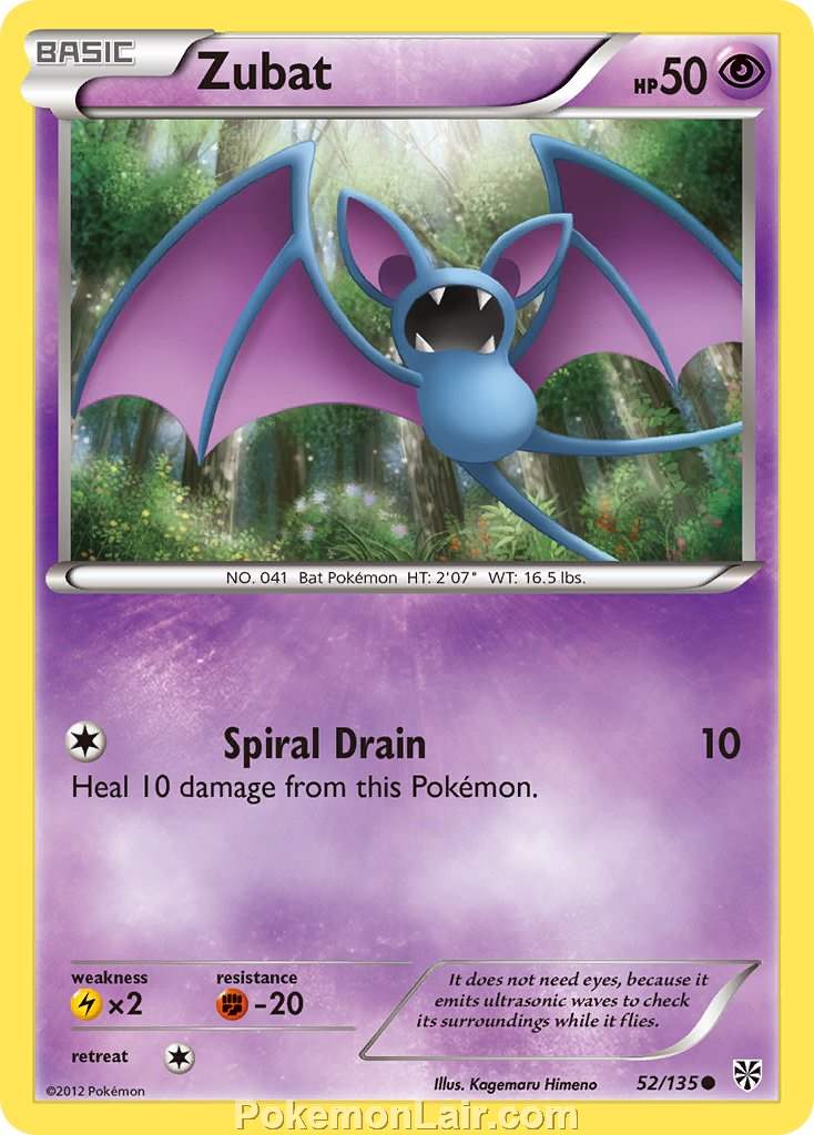 2013 Pokemon Trading Card Game Plasma Storm Price List – 52 Zubat