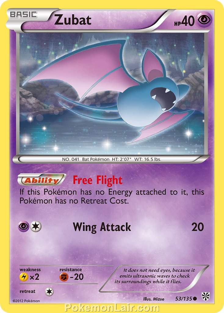 2013 Pokemon Trading Card Game Plasma Storm Price List – 53 Zubat