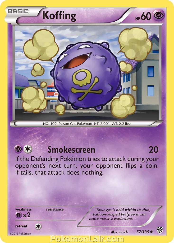 2013 Pokemon Trading Card Game Plasma Storm Price List – 57 Koffing