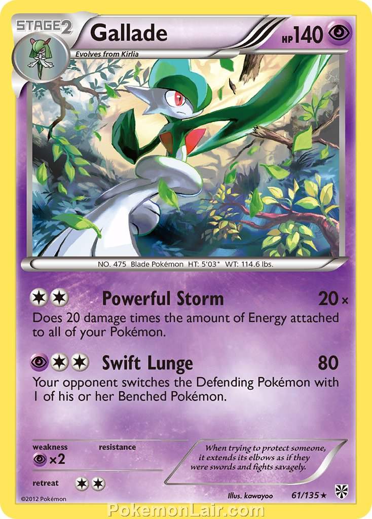 2013 Pokemon Trading Card Game Plasma Storm Price List – 61 Gallade