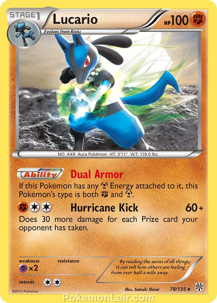 2013 Pokemon Trading Card Game Plasma Storm Price List – 78 Lucario