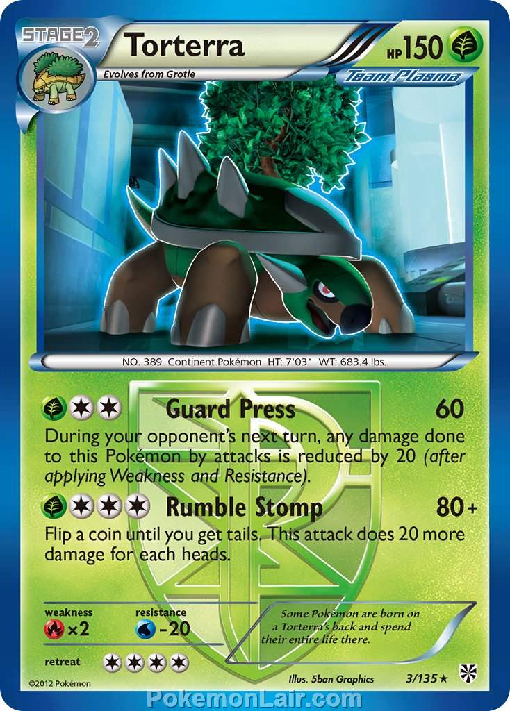 2013 Pokemon Trading Card Game Plasma Storm Set – 03 Torterra