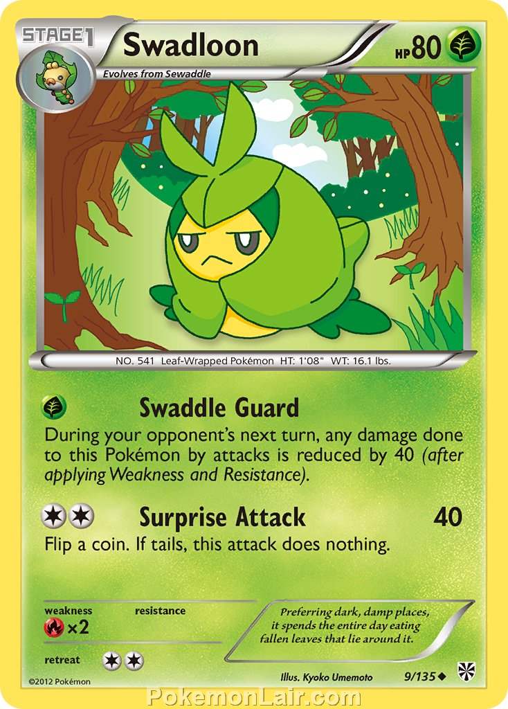 2013 Pokemon Trading Card Game Plasma Storm Set – 09 Swadloon