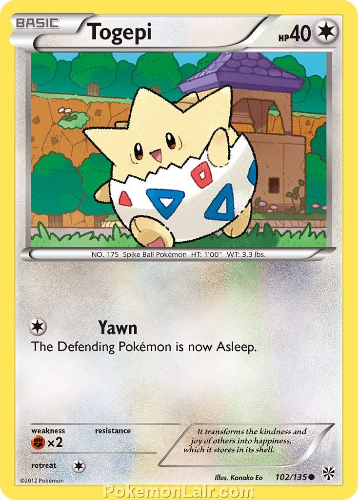 2013 Pokemon Trading Card Game Plasma Storm Set – 102 Togepi