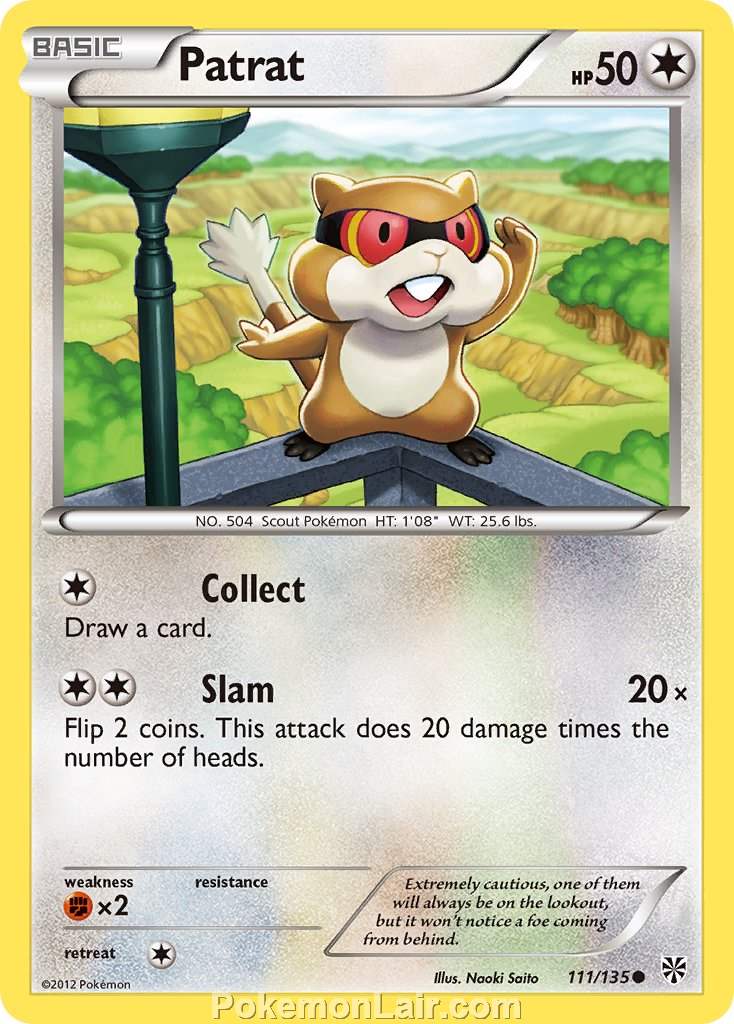 2013 Pokemon Trading Card Game Plasma Storm Set – 111 Patrat
