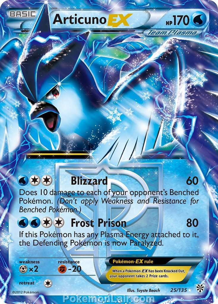 2013 Pokemon Trading Card Game Plasma Storm Set – 25 Articuno EX