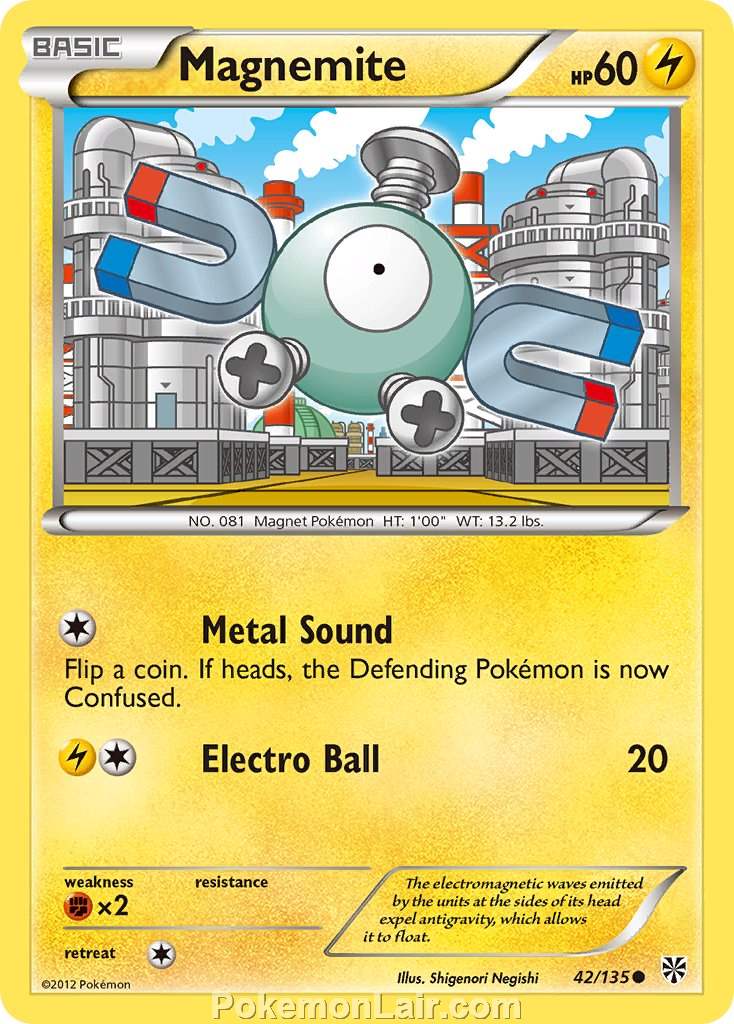 2013 Pokemon Trading Card Game Plasma Storm Set – 42 Magnemite