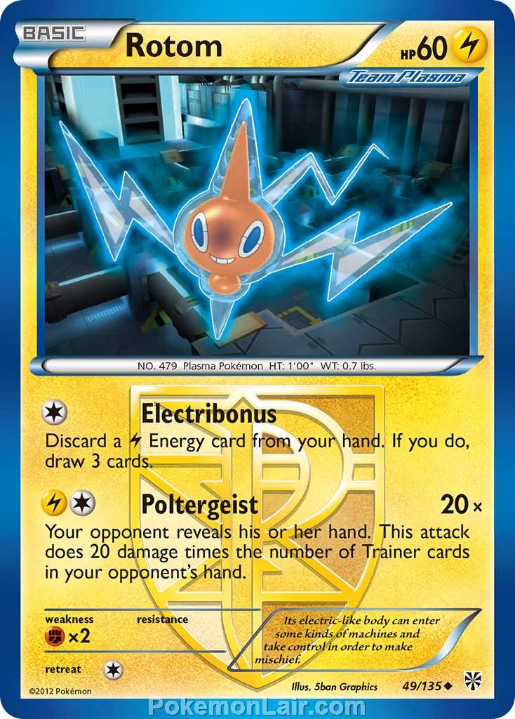 2013 Pokemon Trading Card Game Plasma Storm Set – 49 Rotom