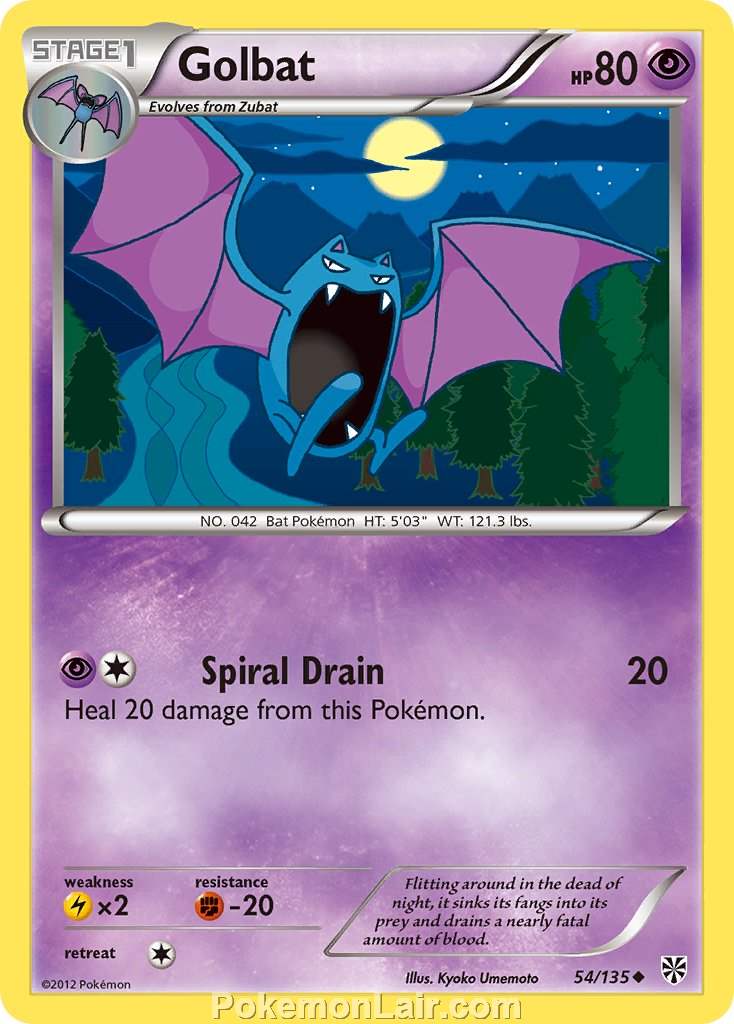 2013 Pokemon Trading Card Game Plasma Storm Set – 54 Golbat