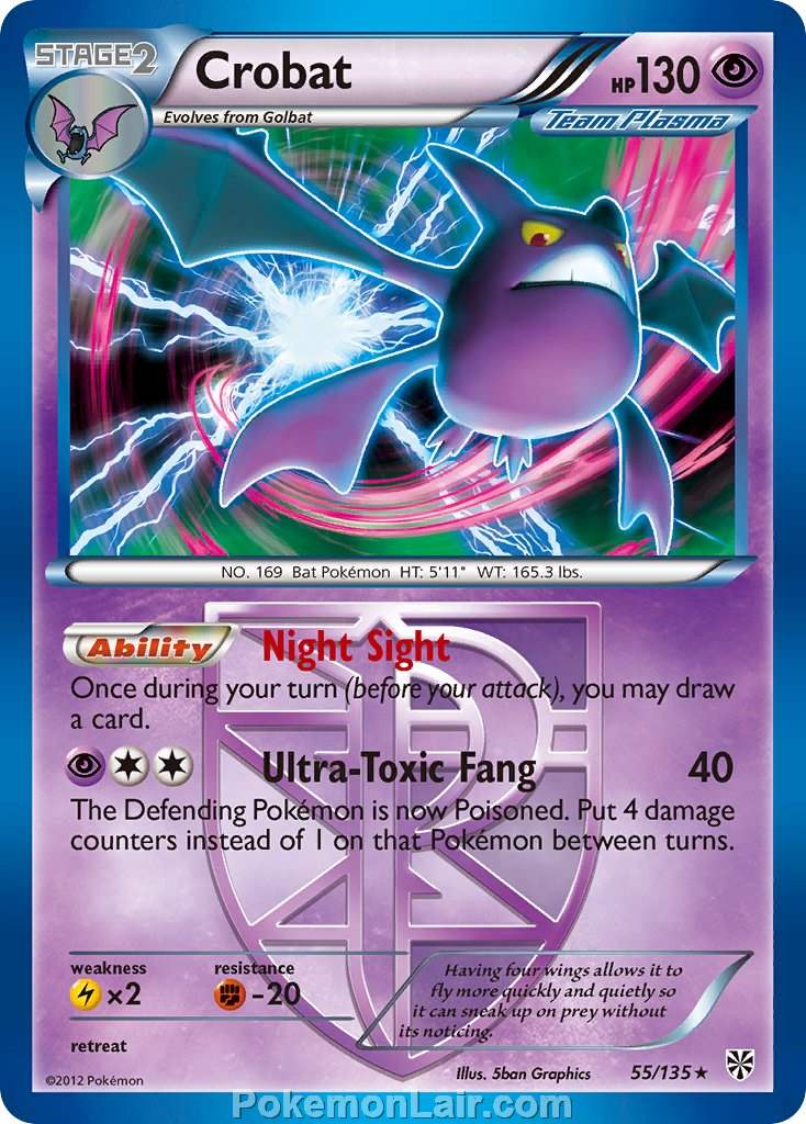 2013 Pokemon Trading Card Game Plasma Storm Set – 55 Crobat