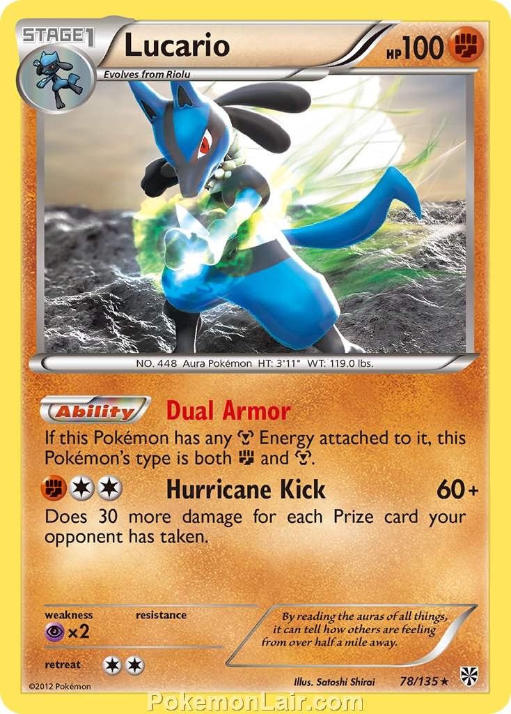 2013 Pokemon Trading Card Game Plasma Storm Set – 78 Lucario