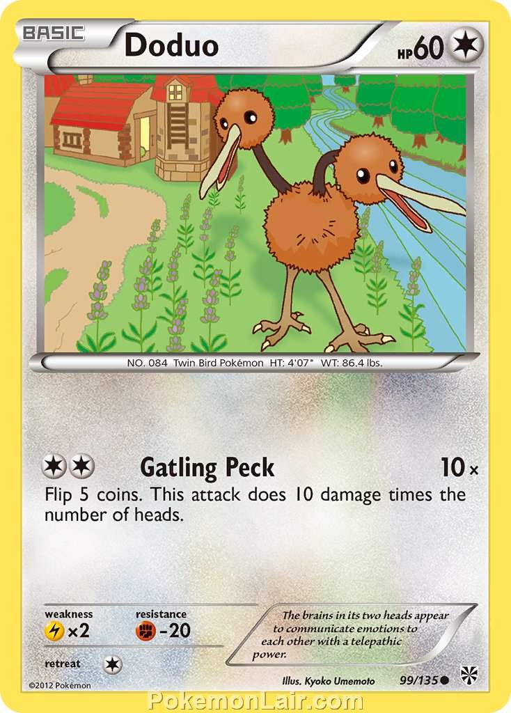 2013 Pokemon Trading Card Game Plasma Storm Set – 99 Doduo