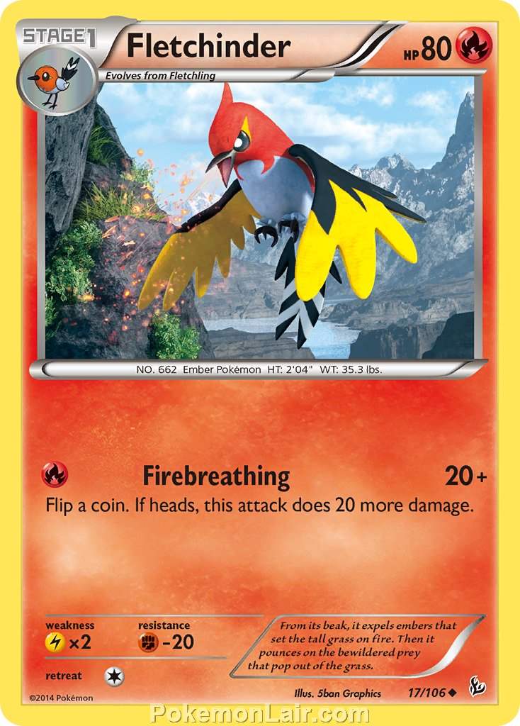 2014 Pokemon Trading Card Game Flashfire Price List – 17 Fletchinder
