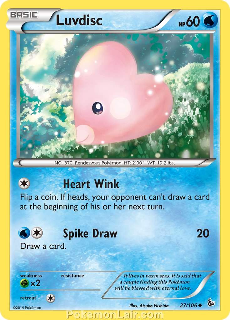 2014 Pokemon Trading Card Game Flashfire Price List – 27 Luvdisc