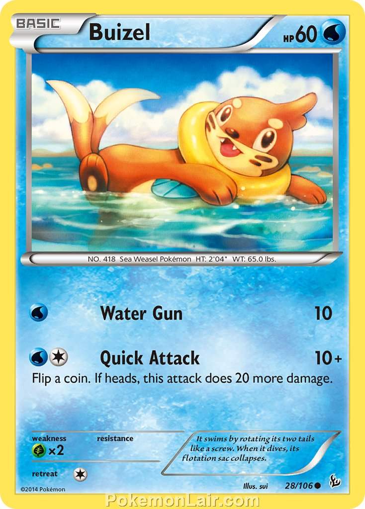 2014 Pokemon Trading Card Game Flashfire Price List – 28 Buizel