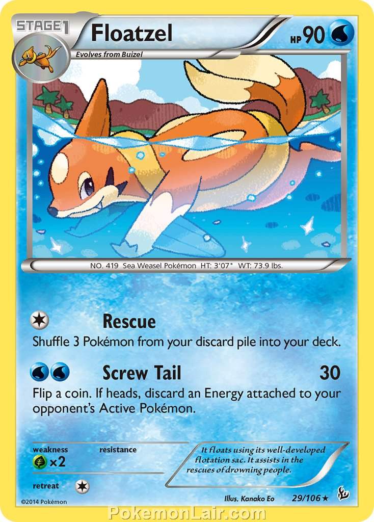 2014 Pokemon Trading Card Game Flashfire Price List – 29 Floatzel