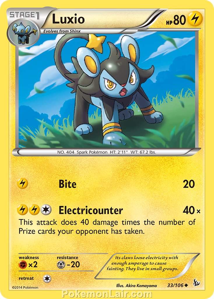 2014 Pokemon Trading Card Game Flashfire Price List – 33 Luxio