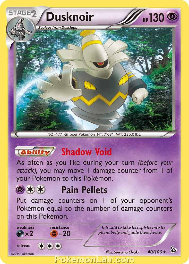 2014 Pokemon Trading Card Game Flashfire Price List – 40 Dusknoir