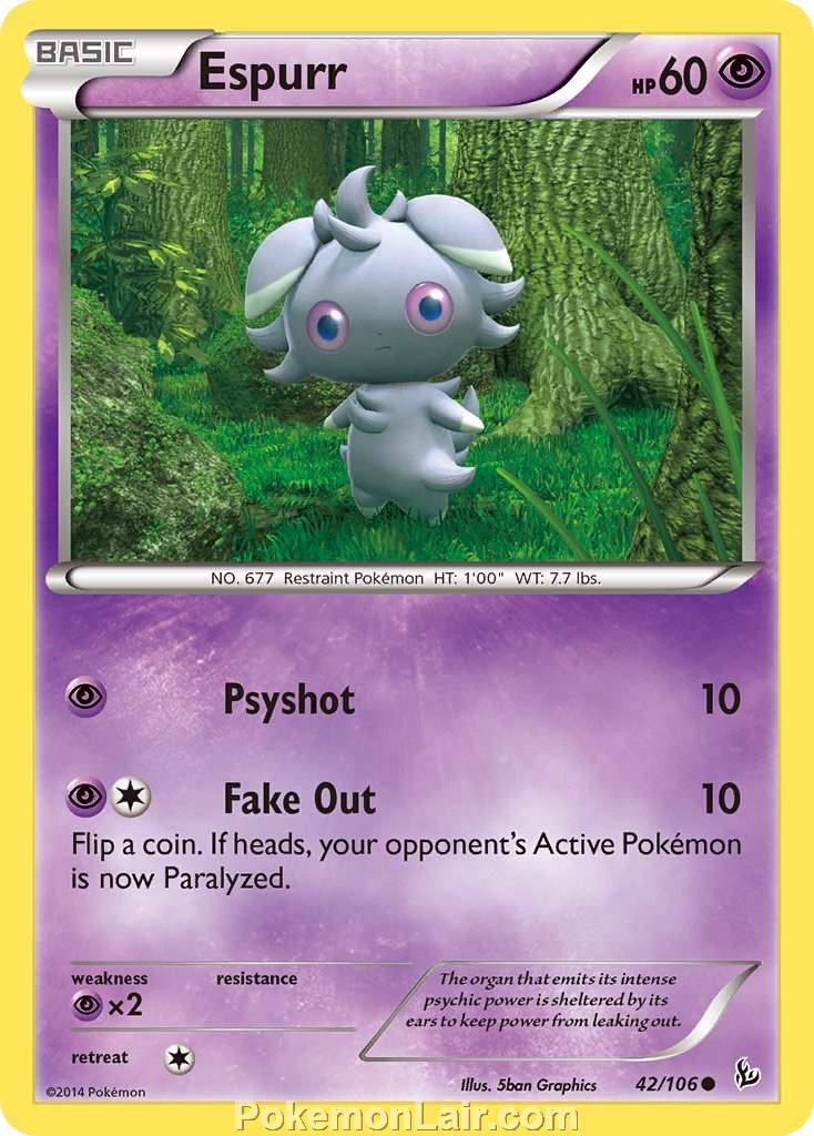 2014 Pokemon Trading Card Game Flashfire Price List – 42 Espurr