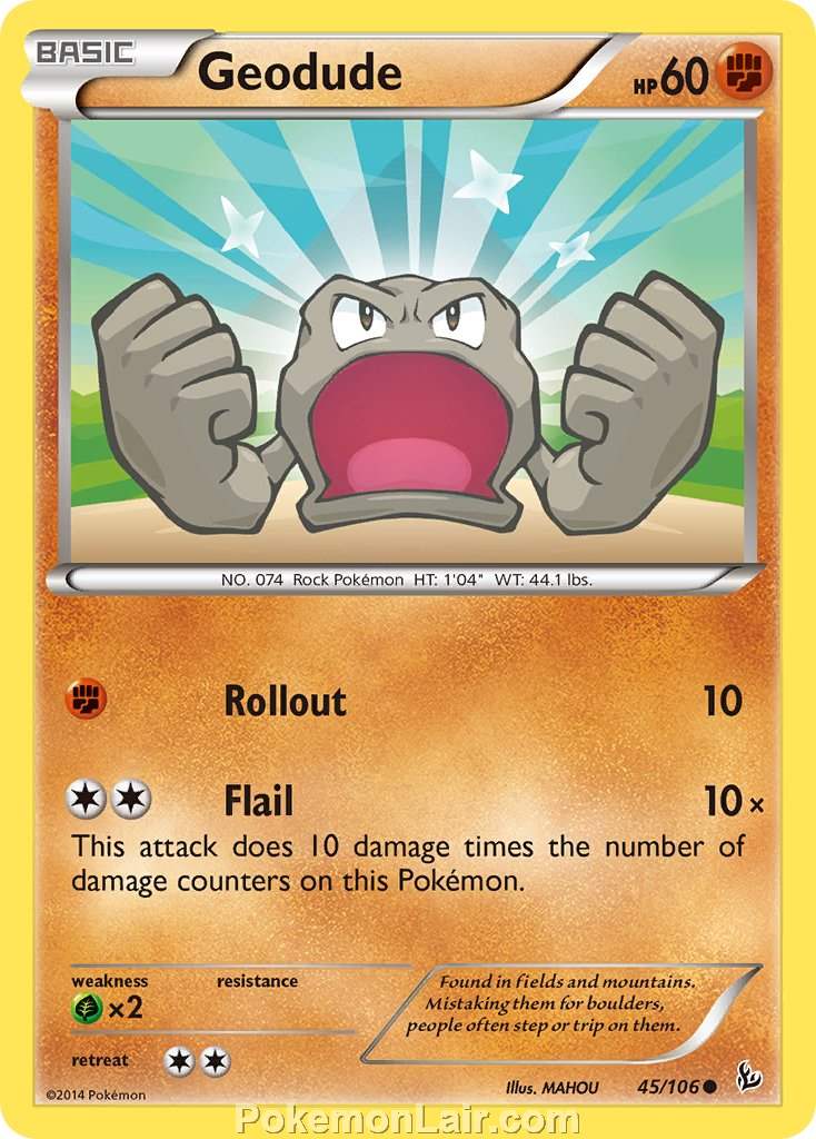 2014 Pokemon Trading Card Game Flashfire Price List – 45 Geodude