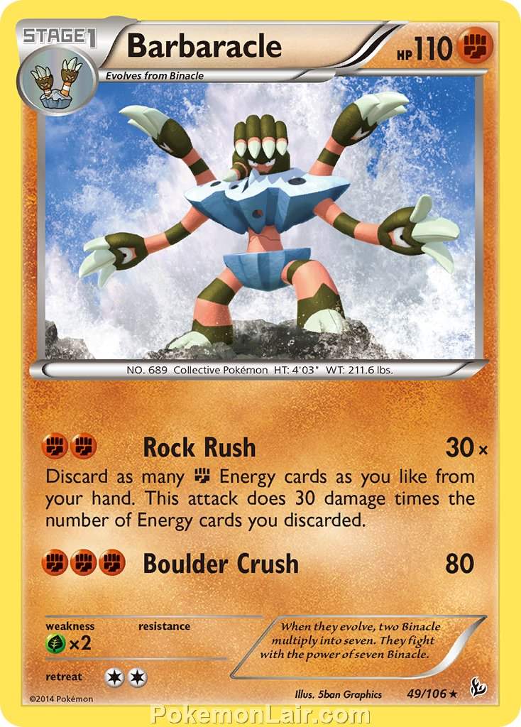 2014 Pokemon Trading Card Game Flashfire Price List – 49 Barbaracle