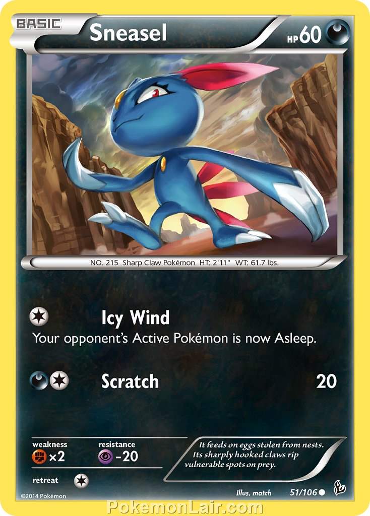 2014 Pokemon Trading Card Game Flashfire Price List – 51 Sneasel