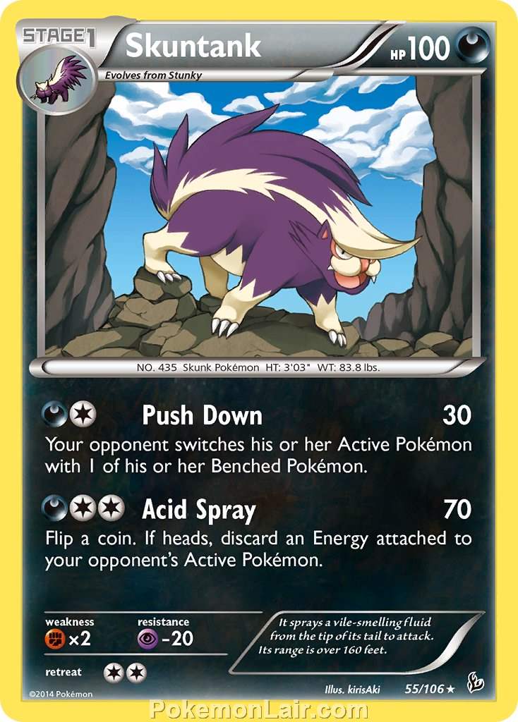 2014 Pokemon Trading Card Game Flashfire Price List – 55 Skuntank