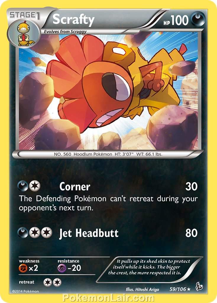 2014 Pokemon Trading Card Game Flashfire Price List – 59 Scrafty