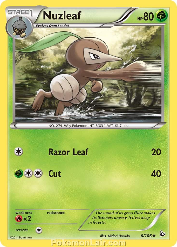 2014 Pokemon Trading Card Game Flashfire Price List – 6 Nuzleaf