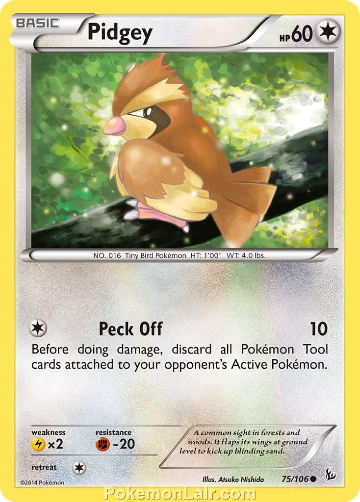 2014 Pokemon Trading Card Game Flashfire Price List – 75 Pidgey