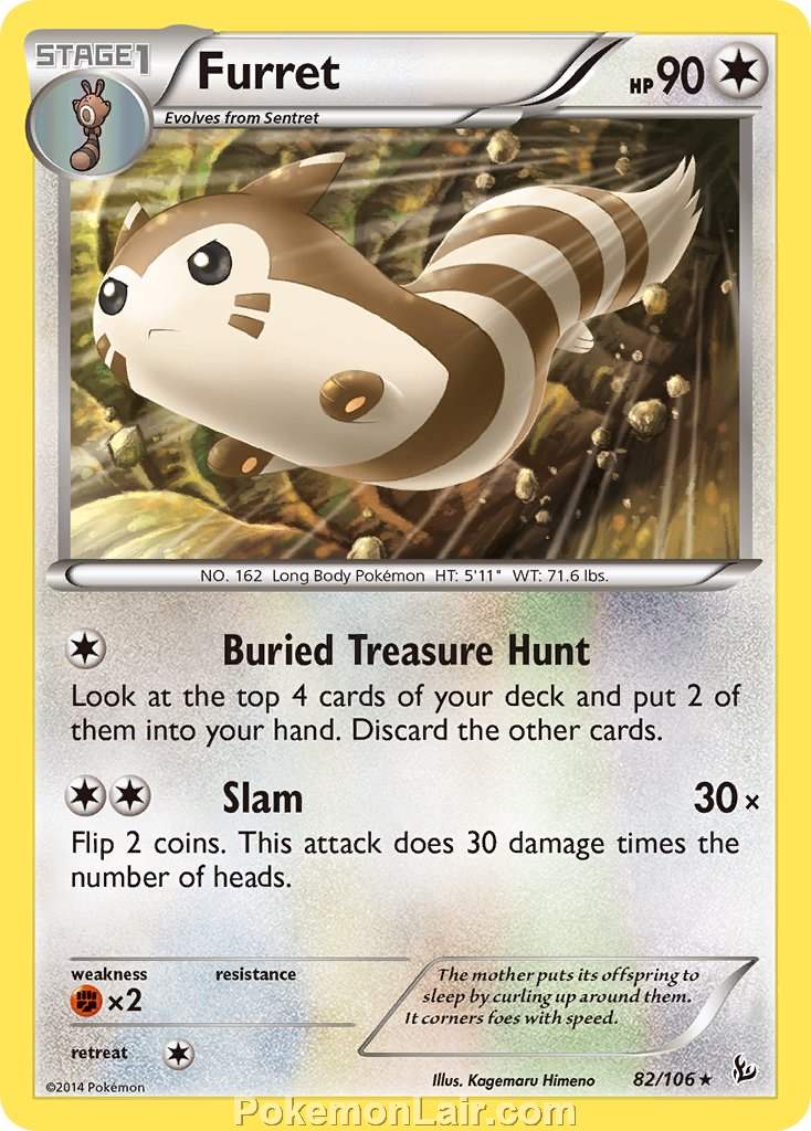 2014 Pokemon Trading Card Game Flashfire Price List – 82 Furret