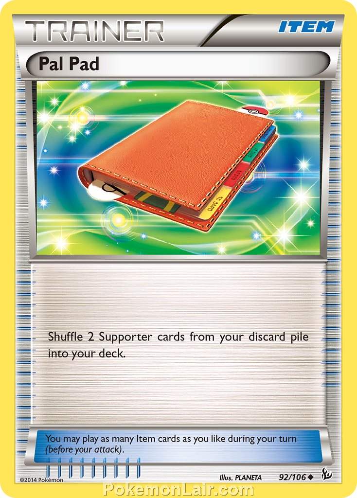 2014 Pokemon Trading Card Game Flashfire Price List – 92 Pal Pad