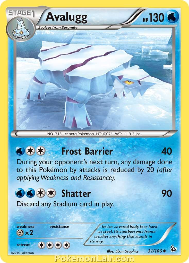 2014 Pokemon Trading Card Game Flashfire Set – 31 Avalugg