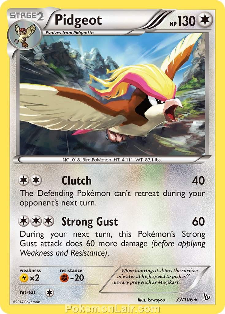 2014 Pokemon Trading Card Game Flashfire Set – 77 Pidgeot
