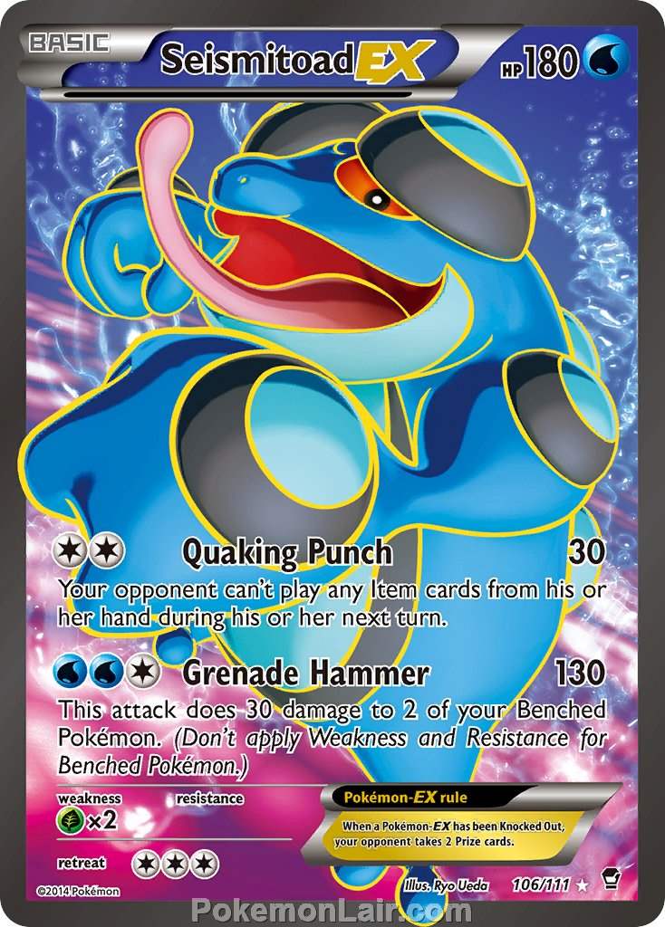 2014 Pokemon Trading Card Game Furious Fists Price List – 106 Seismitoad EX