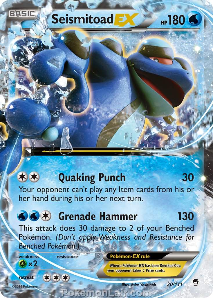 2014 Pokemon Trading Card Game Furious Fists Price List – 20 Seismitoad EX