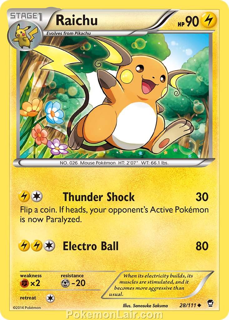 2014 Pokemon Trading Card Game Furious Fists Price List – 28 Raichu