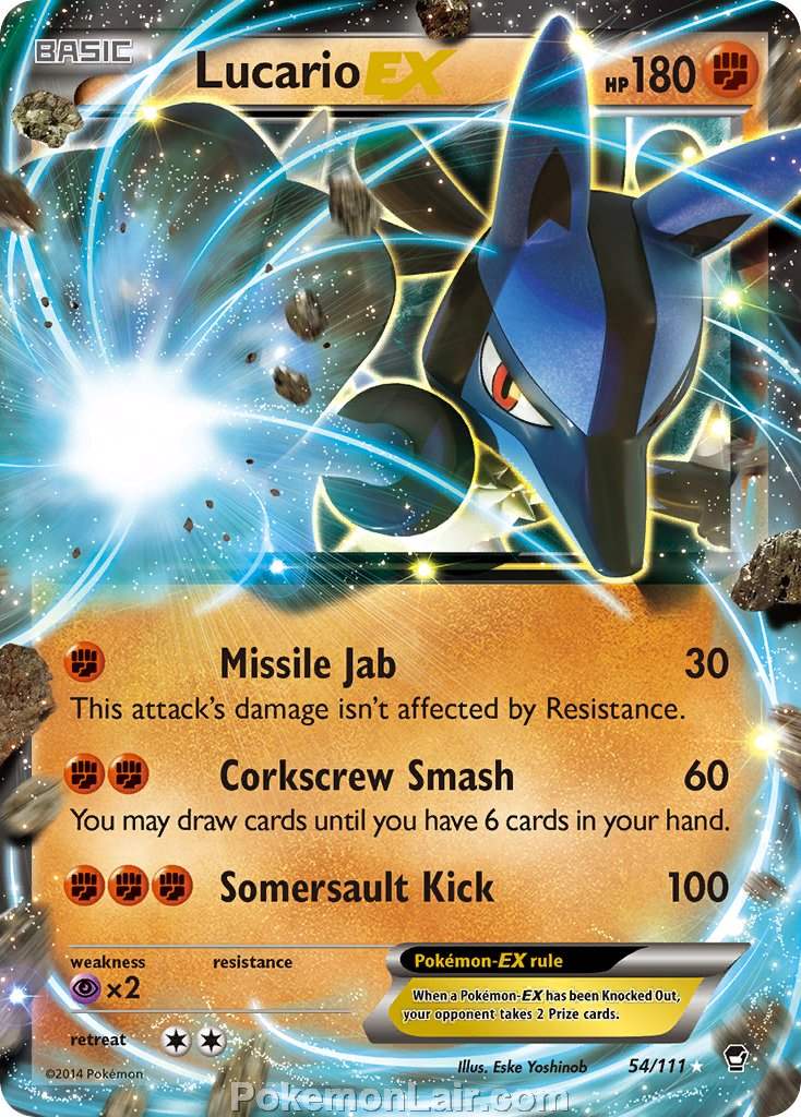 2014 Pokemon Trading Card Game Furious Fists Price List – 54 Lucario EX