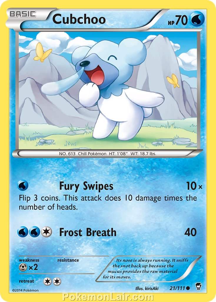 2014 Pokemon Trading Card Game Furious Fists Set – 21 Cubchoo
