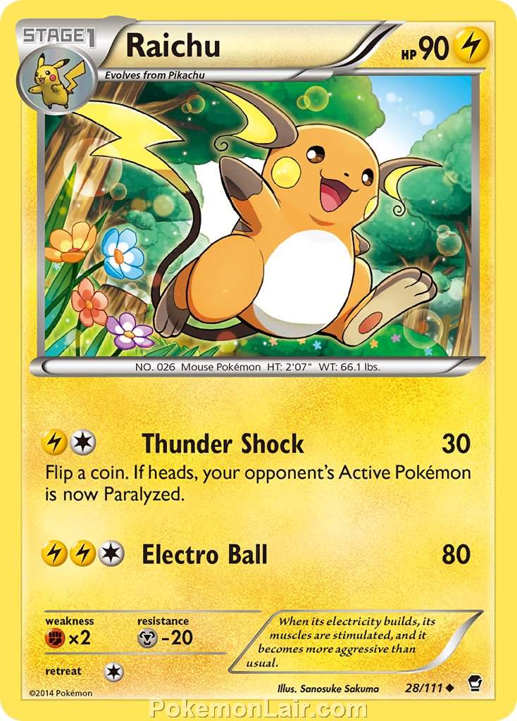2014 Pokemon Trading Card Game Furious Fists Set – 28 Raichu