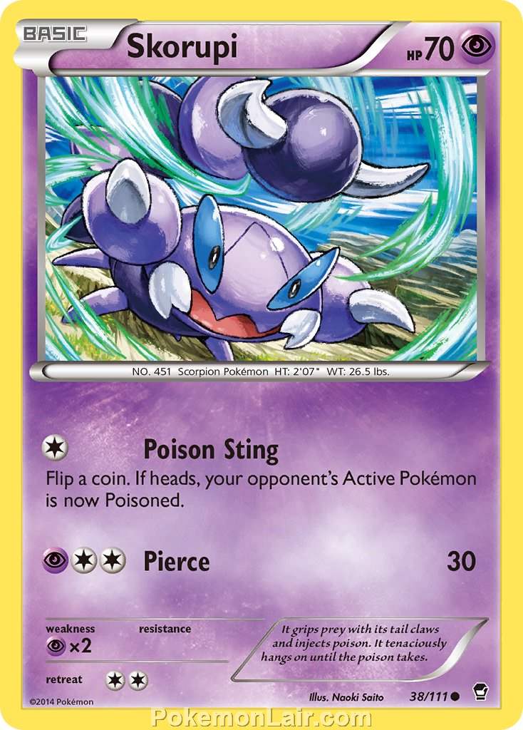 2014 Pokemon Trading Card Game Furious Fists Set – 38 Skorupi