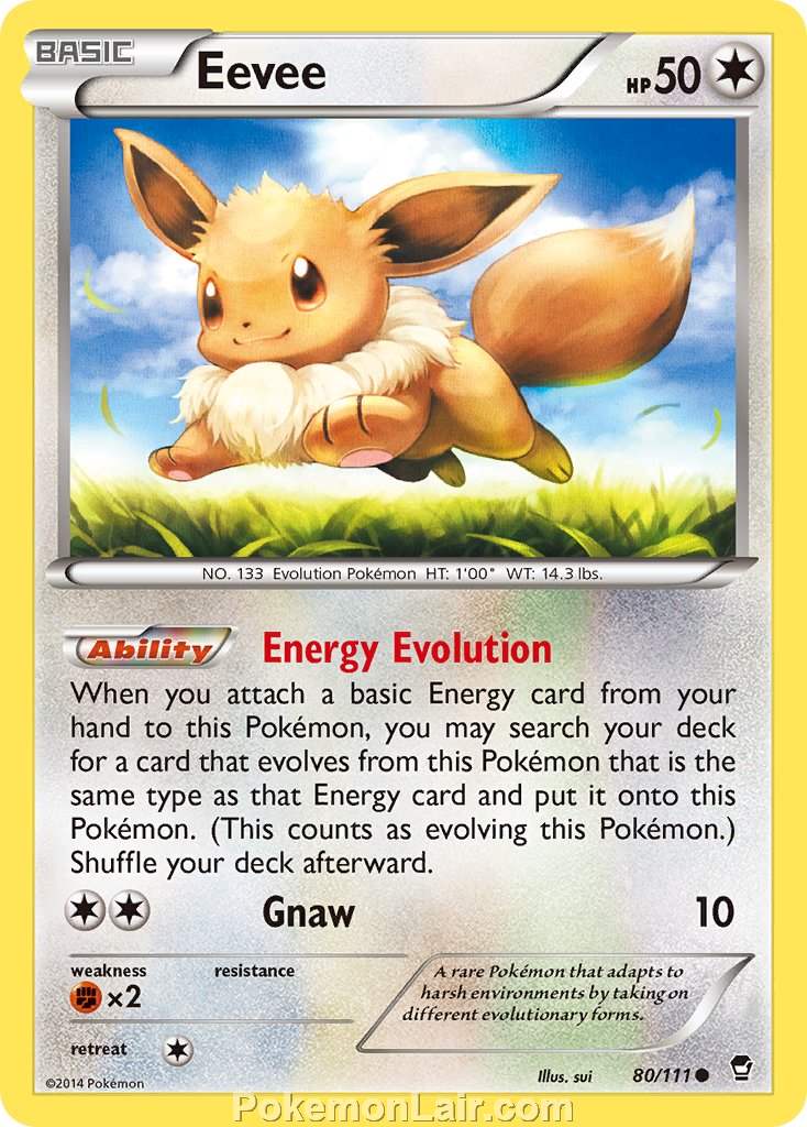 2014 Pokemon Trading Card Game Furious Fists Set – 80 Eevee