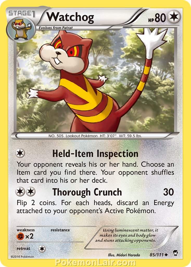 2014 Pokemon Trading Card Game Furious Fists Set – 85 Watchog