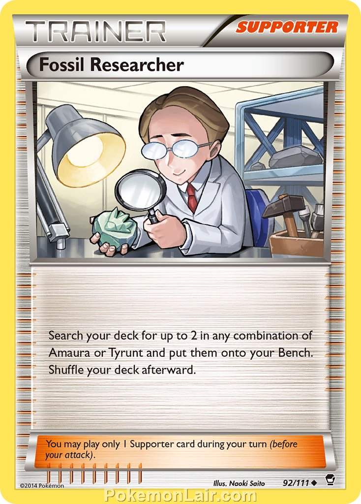 2014 Pokemon Trading Card Game Furious Fists Set – 92 Fossil Researcher