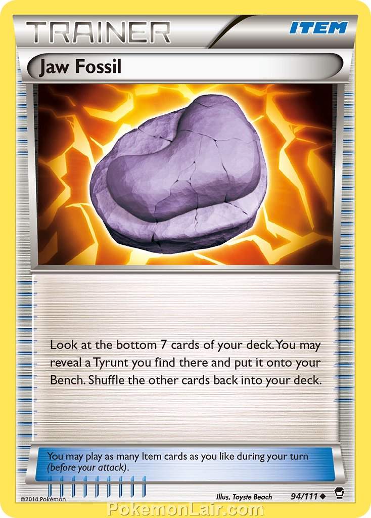 2014 Pokemon Trading Card Game Furious Fists Set – 94 Jaw Fossil
