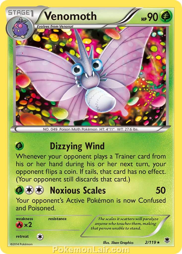 2014 Pokemon Trading Card Game Phantom Forces Price List – 02 Venomoth