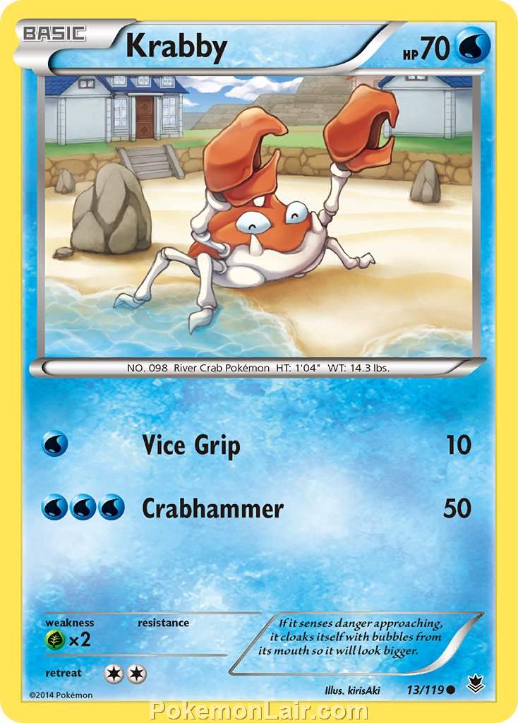 2014 Pokemon Trading Card Game Phantom Forces Price List – 13 Krabby