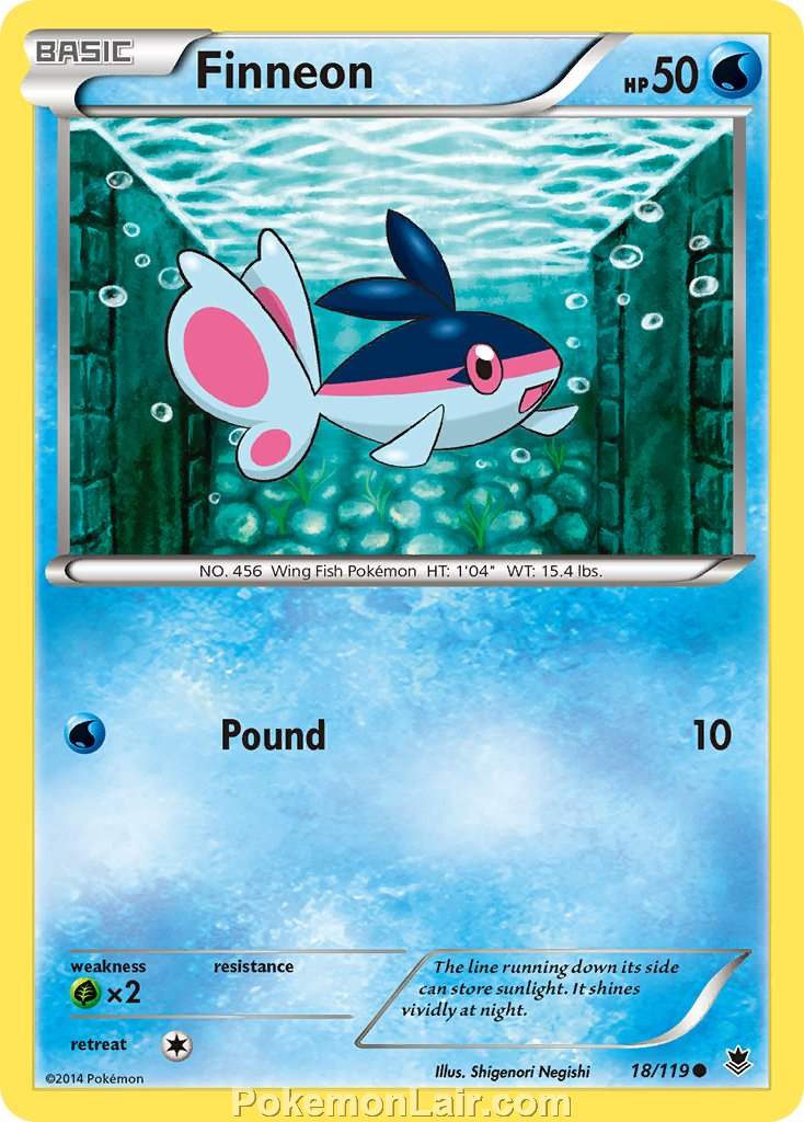 2014 Pokemon Trading Card Game Phantom Forces Price List – 18 Finneon