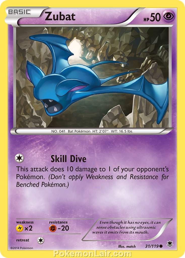 2014 Pokemon Trading Card Game Phantom Forces Price List – 31 Zubat