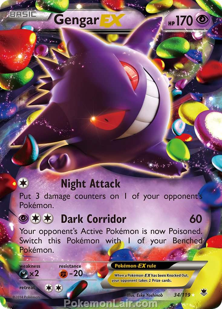 2014 Pokemon Trading Card Game Phantom Forces Price List – 34 Gengar EX